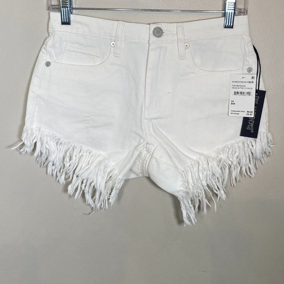 NWT Blank NYC Head in the Clouds White Jean Shorts - Picture 7 of 7